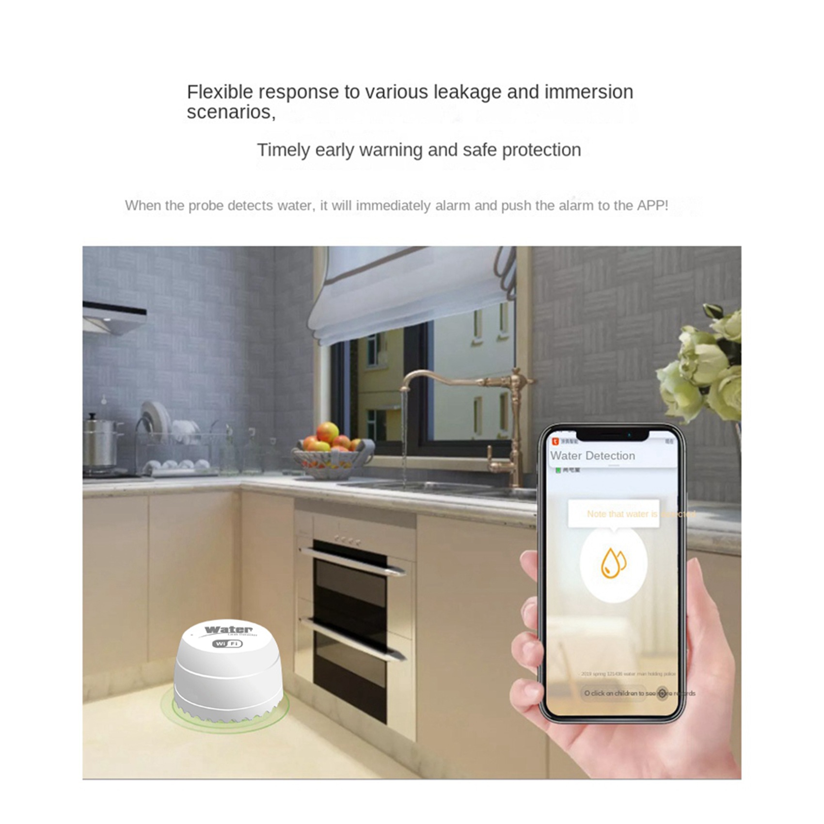 Water Alarm Sensor - ABKW-3X WLAN Crow Smart Wasserdetektor Leckagesensor
