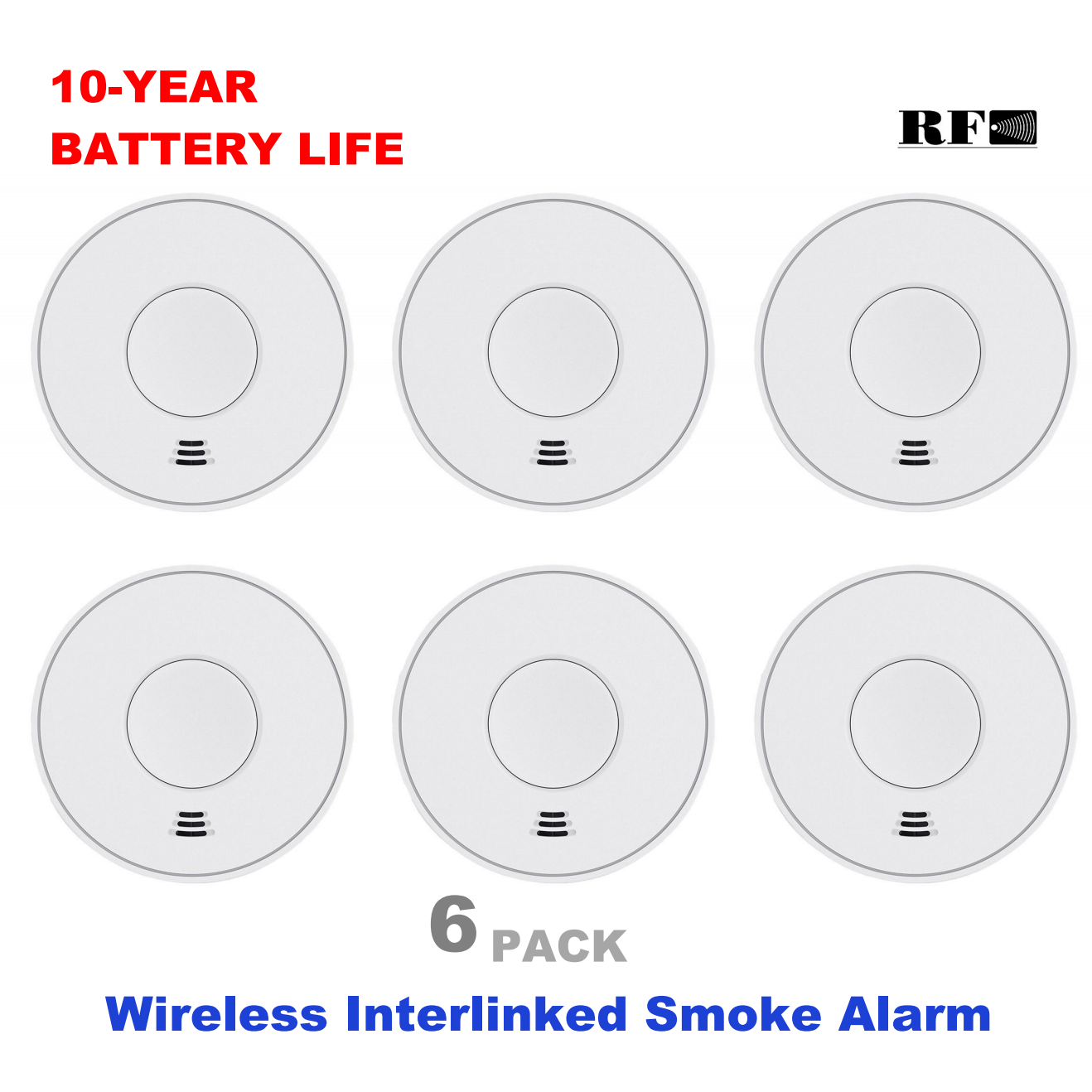 Smoke Detector Interconnected - Drahtloser vernetzter Rauchmelder mit versiegelter Batterie