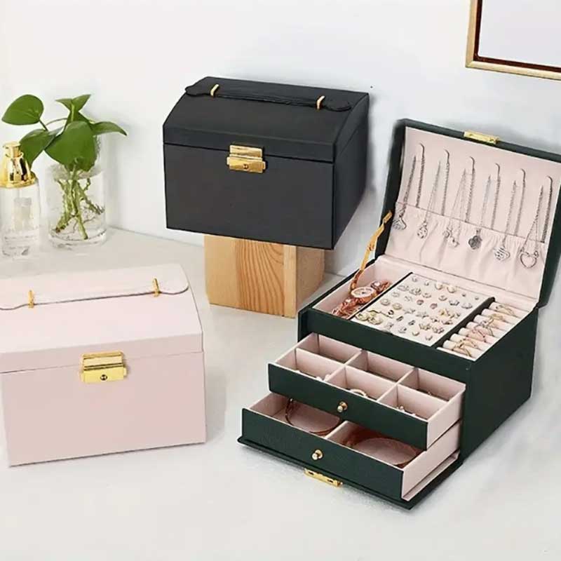Hand-Schmuckschatulle mit drei – Lockbox Key Secure Bewertung und Preis